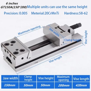 Gt150a hàm chiều rộng 150mm kẹp Chiều cao 50mm mở tối đa 200mm Độ chính xác <span class=keywords><strong>Vise</strong></span> <span class=keywords><strong>6</strong></span> inch máy <span class=keywords><strong>Vise</strong></span> CNC <span class=keywords><strong>Vise</strong></span> - Product Image 3