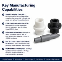 Usinage CNC sur mesure en PTFE pour services de tournage et fraisage de pièces plastiques d'équipements industriels - Petites commandes de précision acceptées