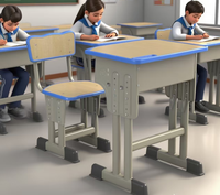 Table d'étude moderne en bois et métal pour enfants, bureau réglable pour élèves du primaire, mobilier de salle de classe et de salon