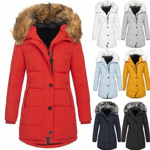 2025 hiver femmes pour <span class=keywords><strong>Amazon</strong></span> à capuche Polyester veste lapin vison à manches longues mi-longueur Parka respirant fermeture éclair manteau - Product Image 1