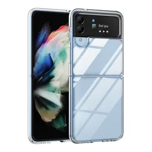 Z Flip 4 New Clear Phone Case Hard Acrylic TPU Shockproof Back Cover Phone Case for Samsung Z Flip 4 3