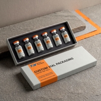 Boîte rigide personnalisée avec couvercle et base blancs pour flacons de peptides, impression offset éponge, quatre 094