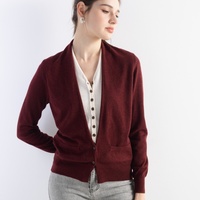 Gerippte Strickjacke mit mehreren Knöpfen für Damen, künstlicher Lagenlook, V-Ausschnitt, Vordertaschen, Büro, Alltag, Damen, lange Ärmel