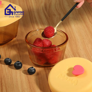 Seal Store Contenedor de vidrio de 210ml Tapas de silicona Horno de microondas Seguro Mini fiambrera Ámbar sólido Contenedor de almacenamiento de alimentos - Product Image 2