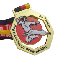 Fabricant personnalisé plaqué or 3D UV Grandmaster Herbie Thompson Arts martiaux karaté judo médaille en métal pour les sports de combat