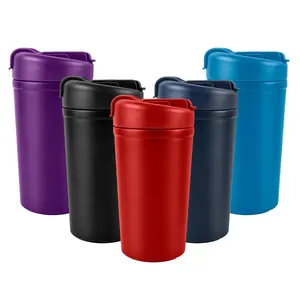 Thermal Reusable Mug Coffee Cup Tumbler With One Lid, Two Different Ways To Drink