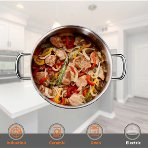 Juego de Utensilios de Cocina de Acero Inoxidable de Tres Capas, 3 Piezas con Tapas de Vidrio, Apto para Horno, Solo Lavar a Mano - Product Image 4