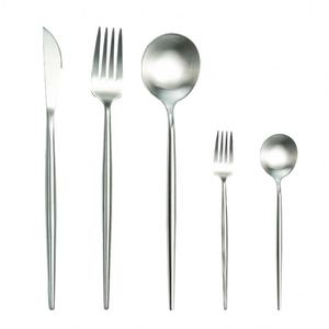 Vaisselle de mariage portugaise très vendue, couverts en acier inoxydable de haute qualité, cuillère, fourchette, couteau, ensemble de couverts dorés mats - Product Image 3