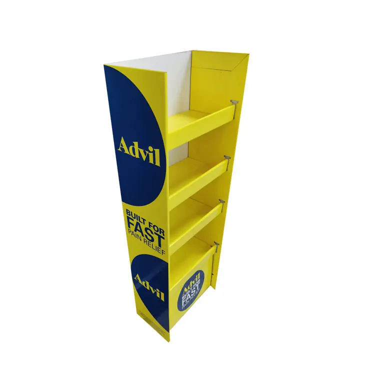 Customized Design Paper Cardboard Display POP Floor Stand Display Unit For Health Care Product