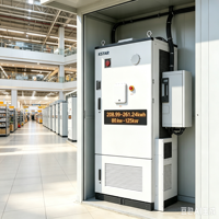 Kabinet Penyimpanan Energi Baterai LiFePO4 20-50kW 208kWh All in One Pendingin Cair Luar Ruangan C&I Microgrid