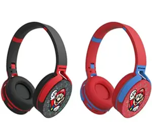 Sell like hot cakes MA-1 Cartoon Super Mario Pattern Wireless Headsets For Student Children Animation Blue tooth Headphones