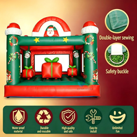 Castillo Inflable Personalizado, Casa de Brinco, Trampolín de Santa Claus para Decoración Navideña, Fiesta