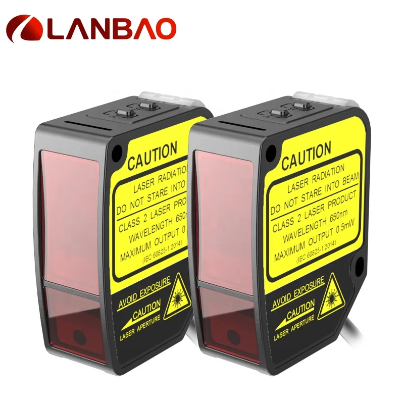 Lanbao sensor fotoelétrico a laser, sensor de substituição ip67 de plástico, 50mm RS-485 10-30vdc