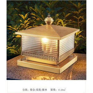 โคมไฟเสาภายนอก LED 220V E27 สไตล์จีน สำหรับตกแต่งทางเข้าวิลล่าและสวน - Product Image 5