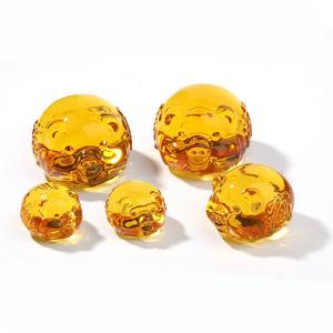Qipao — <span class=keywords><strong>cochon</strong></span> en verre cristal de petite taille, ornement feng shui de couleur or, décoration de chambre à coucher, artisanat en cristal, cadeaux d'anniversaire pour enfants - Product Image 6
