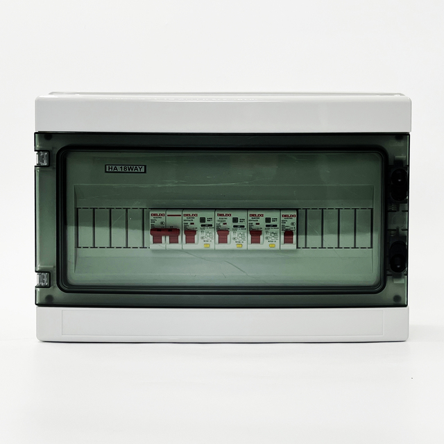 Complete Set HA 18 Way Distribution Box IP65 Waterproof Electrical Power Panel Board MCB Circuit Breaker Industrial Use 220-240V