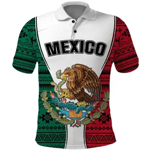 나만의 로고 골프 폴로 셔츠 멕시카오 부족 브랜드 디자이너 대형 캐주얼 티셔츠 승화 스포츠 최고 개인 라벨