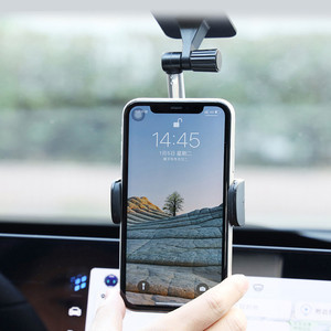 Car Phone Mount For Dashboard With Adjustable Arm And Suction Cup Black And White ABS Plastic Universal Fit For In Vehicle Use - Product Image 1