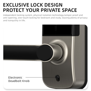Kunci Pintu Pintar YAGU Tuya Wifi untuk Kamar Tidur, Tanpa Kunci, Sidik Jari, Kenop Pintu Elektrik, Gagang Pintu Biometrik, Kunci Deadbolt Pintar - Product Image 4