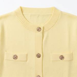 Cardigan da Donna in Maglia a Maniche Corte con Collo Tondo e Bottoni Dorati, Stile Casual per la <span class=keywords><strong>Stagione</strong></span> Autunnale - Product Image 3