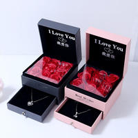 Opbergdoosje voor sieraden met 9 kunstmatige rozen, ringendoosje, Valentijnsdag cadeaudoosje, premium cadeau voor verjaardagscadeaus