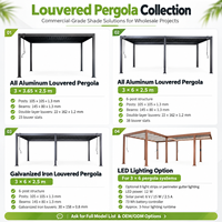 Pergola économique en aluminium 3x2x2,5m avec lames courbées en acier galvanisé de 0,7 mm, gazebo de jardin écologique pour patio et jardin