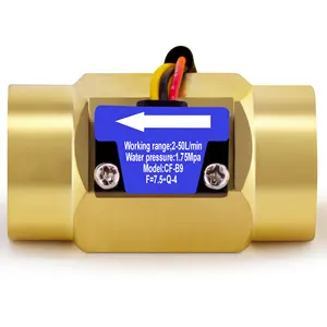 Kadın konu su akış salonu sensörü 2-50L/min pirinç BSP G3/4 "debimetre akış ölçer su akış sensörü
