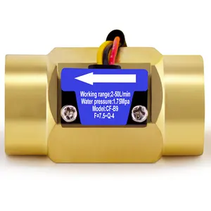 Female Thread Water Flow Hall Sensor 2-50L/min Brass BSP G3/4" Flowmeter Flow Meter Water Flow Sensor