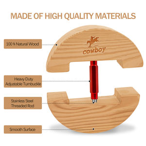 COWBOY Verstellbarer Hutspanner Größe 6 1/2\" bis 9 1/2\" Große Größe 7 1/2\" bis 10 5/8\", Holz-Hutformer - Product Image 5