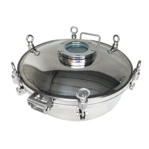 High Quality Ss304 Ss316L Square Manway Sanitary Stainless Steel Round Water Tank Manhole Cover