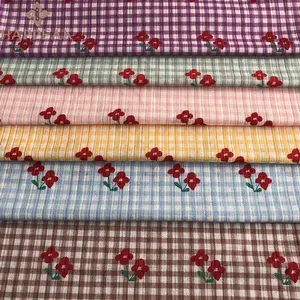 HAPPEAK Wholesale Stretchable Polyester Poly Digital Jacquard Flower Printing Spandex Rib Knit Fabric