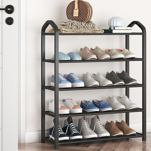 <span class=keywords><strong>Scarpiera</strong></span> in <span class=keywords><strong>Plastica</strong></span> a Quattro Ripiani Multifunzionale Stile Moderno <span class=keywords><strong>con</strong></span> Facile Installazione per Soggiorno, Nera, Contenitore Quadrato - Product Image 6