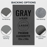 Feuille de similicuir laserable gris-noir en gros, 12x24 pouces, panneau de similicuir bicolore gravable au laser pour patchs de chapeaux