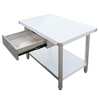 Table de préparation en acier inoxydable 24 x 60 pouces, table de travail commerciale avec tiroir, étagère inférieure amovible pour restaurant, maison, garage
