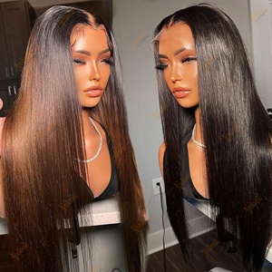 Perruque 13x6 HD Glueless en Cheveux Humains Raides comme des Baguettes Vietnamiennes, Aligné et Vierge, Qualité Supérieure, Ombré Brun, pour Femmes - Product Image 3