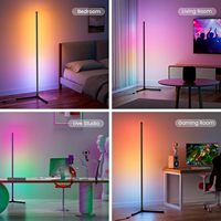 Lampadaire LED d'angle RGB avec éclairage de synchronisation musicale lampe d'angle trépied avec télécommande et contrôle d'application bricolage pour salon salle de jeu