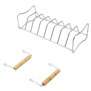 RQ-8119 Accesorios de Barbacoa de Acero Inoxidable, Herramienta Larga para Asar, Soporte para Asar Pavo, Soporte para Asar Patas y Alas de Pollo, Set para Camping - Product Image 2