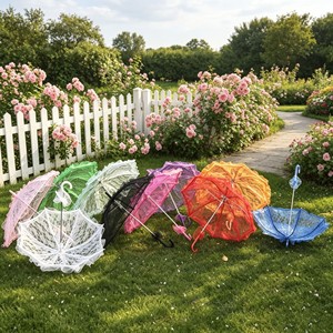 Ombrello Parasole in Plastica per Bambini, Multicolore, 6 Stecche, per Matrimoni, Addii al Nubilato, <span class=keywords><strong>Tea</strong></span> Party, Regali Aziendali - Vendita all'Ingrosso - Product Image 5