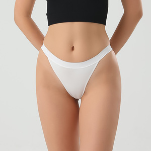 Logo personalizzato caldo maturo brasiliano perizoma Bikini modello solido cotone fantasia all'ingrosso Sexy a vita bassa senza cuciture mutandine - Product Image 2