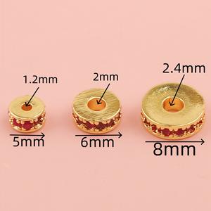 Micro pavé <span class=keywords><strong>de</strong></span> cuentas espaciadoras <span class=keywords><strong>de</strong></span> Zirconia cúbica, venta al por mayor, fabricación <span class=keywords><strong>de</strong></span> joyas DIY, pulsera con cuentas, abalorio con hallazgos <span class=keywords><strong>de</strong></span> latón para mujer - Product Image 2