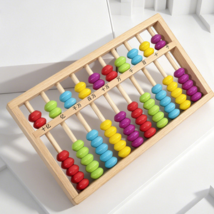 Ábaco de madera de haya para educación temprana al por mayor, juguete educativo de matemáticas Montessori clásico personalizado, juguete de matemáticas de madera para niños - Product Image 1