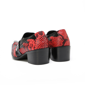 NA866 Scarpe da Uomo Nere <span class=keywords><strong>e</strong></span> Rosse con Punta in Ferro, Eleganti in Pelle, Slip-on, Oxford per Affari <span class=keywords><strong>e</strong></span> Feste - Product Image 6