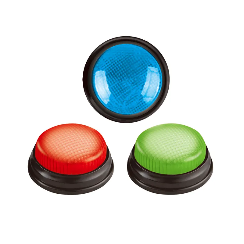 Interactive game recordable answer buzzers for dog talking buttons