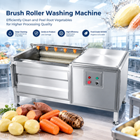 Machine à laver automatique à rouleaux brosse, lave-légumes, éplucheuse, équipement de nettoyage des légumes racine en acier inoxydable