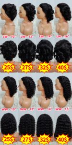 Promotion Perruques Bob 9A Ondulées et Ondulées Effet Mouillé 100% Cheveux Humains Couleur Naturelle Bonne Qualité Vente en Gros - Product Image 4