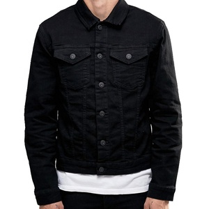 Chaqueta Casual <span class=keywords><strong>de</strong></span> <span class=keywords><strong>Mezclilla</strong></span> <span class=keywords><strong>Negra</strong></span> Lisa 100% Algodón Personalizable para <span class=keywords><strong>Hombre</strong></span>, Diseño <span class=keywords><strong>de</strong></span> Chaqueta Vaquera para <span class=keywords><strong>Hombre</strong></span>, Nueva Llegada <span class=keywords><strong>de</strong></span> Otoño - Product Image 2