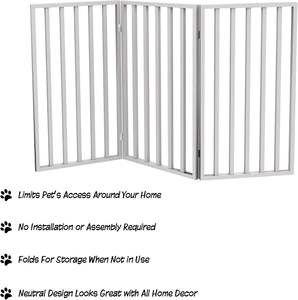 รั้วไม้กั้นสัตว์เลี้ยงแบบพับได้แผงรั้วสุนัขขนาดใหญ่อิสระในร่มสำหรับบ้าน - Product Image 5