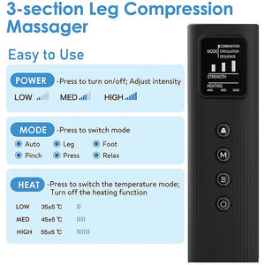 Masajeador de piernas de compresión de aire para masaje de muslo y pantorrilla de pie simulado con productos de relajación de pies y piernas de calor - Product Image 5