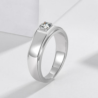 Nouvelle Arrivée MJZ049 – Bague Simple et Solide pour Homme avec Zircon Incrusté, Zircon Simulé de Laboratoire 30 Points, Bijou en Laiton Sans Nickel, Motif Couronne