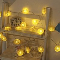Corda de luzes de limão de frutas, varal led, alimentado por bateria, para área interna e externa, lâmpada para casamento, aniversário, casa